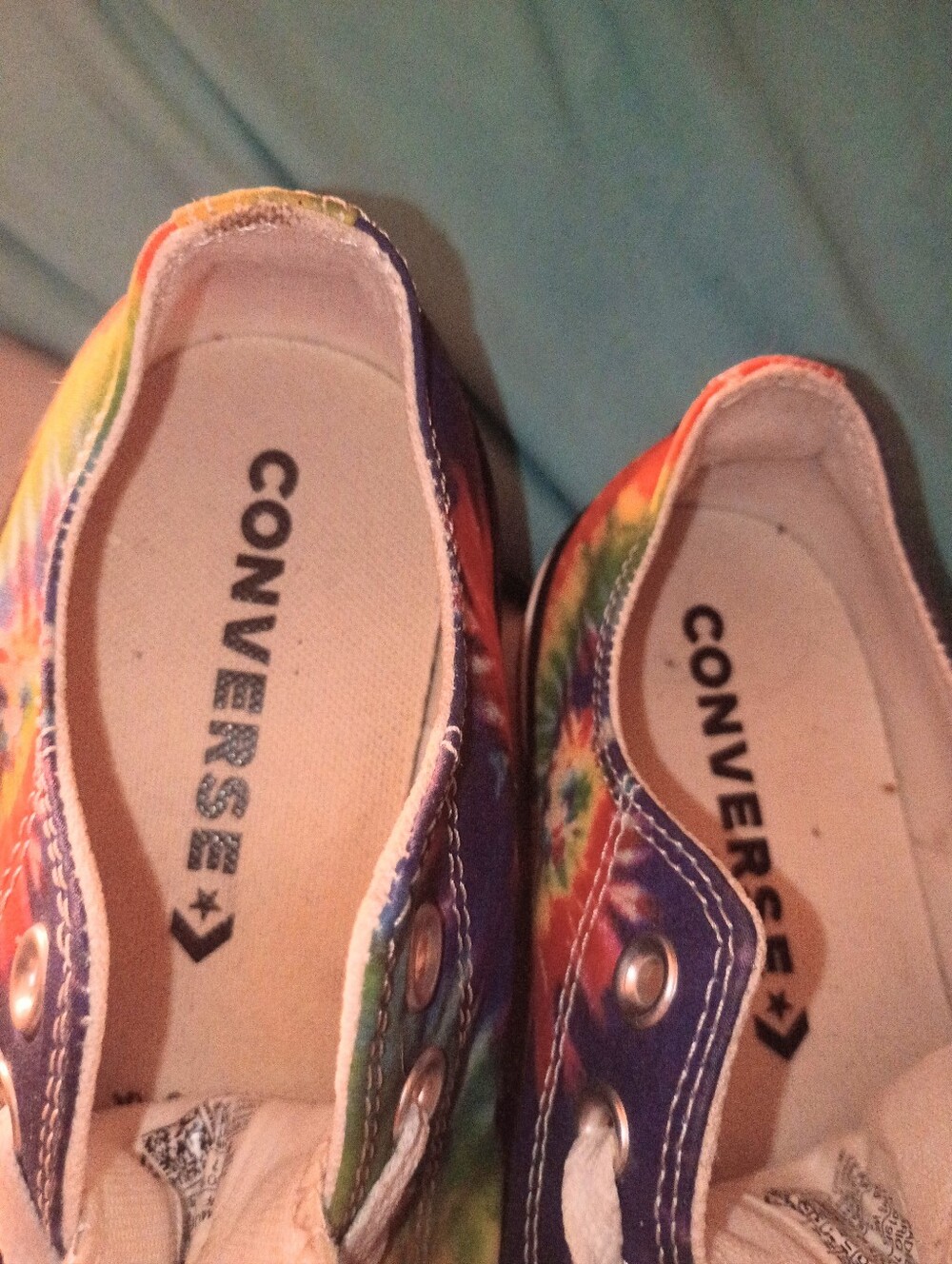 Converse Women's  Rainbow Sunburst Multi Color Tie-Dye Canvas Sneakers - Picture 3 of 6